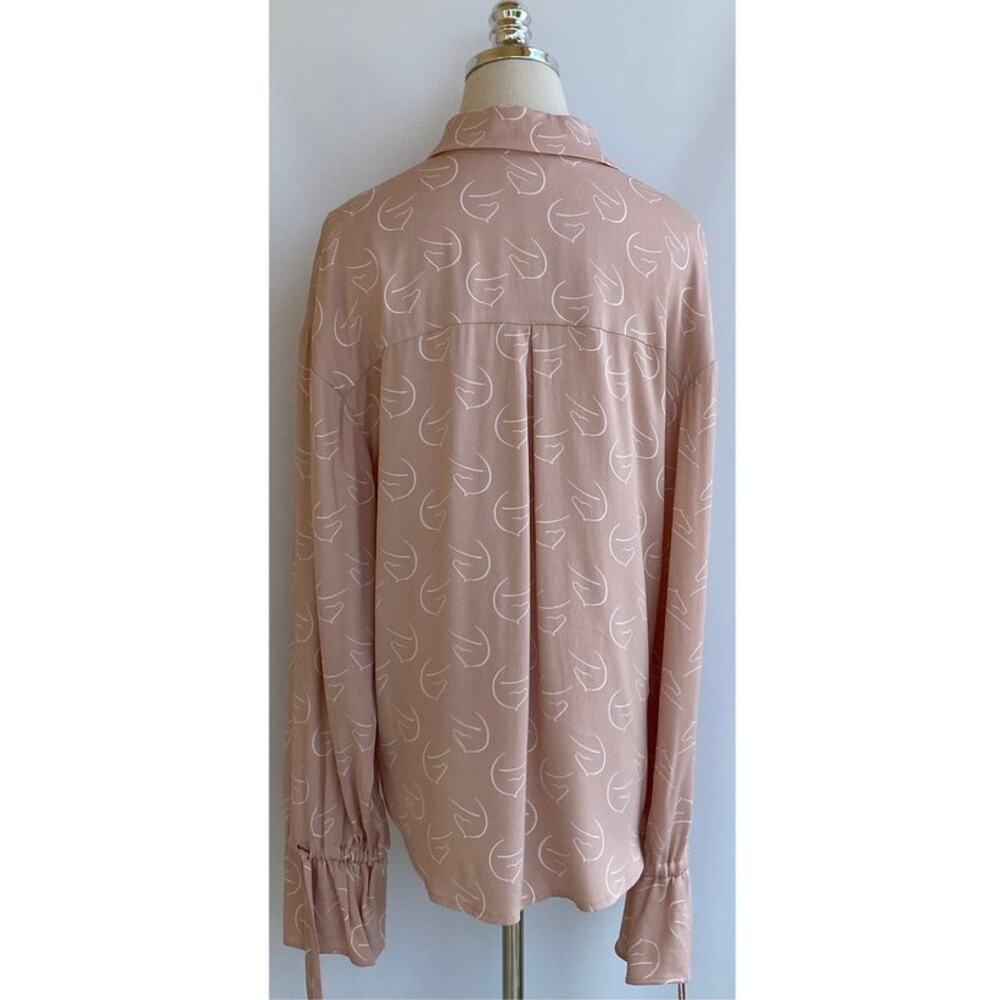 NWT Camila Coelho Top Blouse Blush Horse Motif sz Small CUTE! - Picture 4 of 8